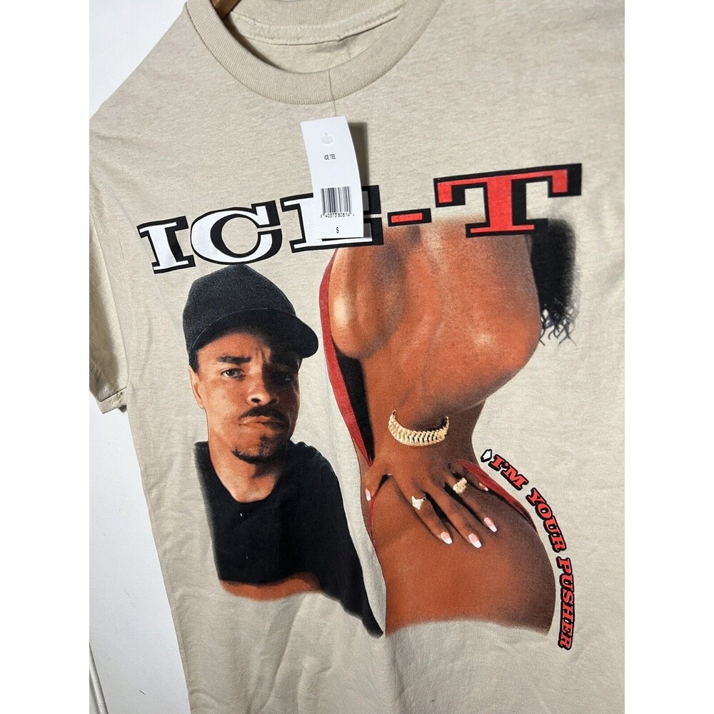 Ice T I'm Your Pusher Shirt Beige Color Size Small NEW W/TAGS Hip-Hop Streetwear - Picture 2 of 5
